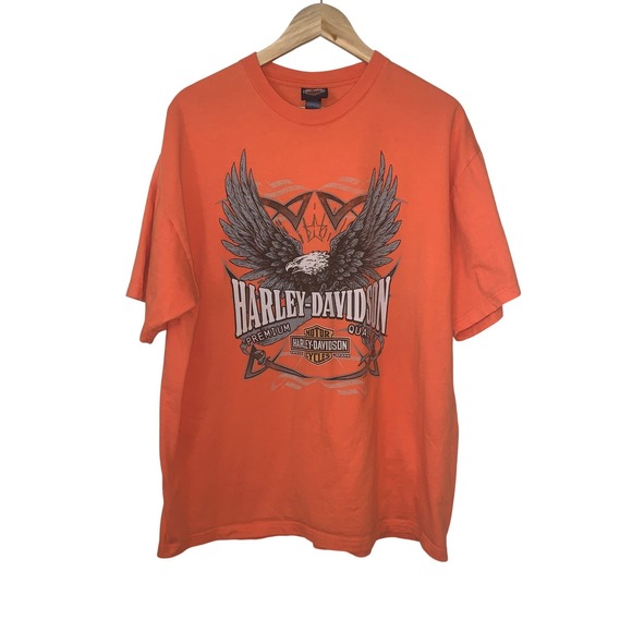 Harley-Davidson Other - Harley-Davidson Mens XL Orange Eureka Springs Arkansas Eagle Graphic T-Shirt